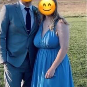 Steel blue formal (prom/ bridesmaid) dress! Only worn once!